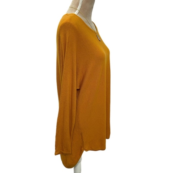 MICHAEL KORS Tunic Sweater Womens Sz L Autumn Yellow Long Sleeve Pullover Top - Picture 8 of 10
